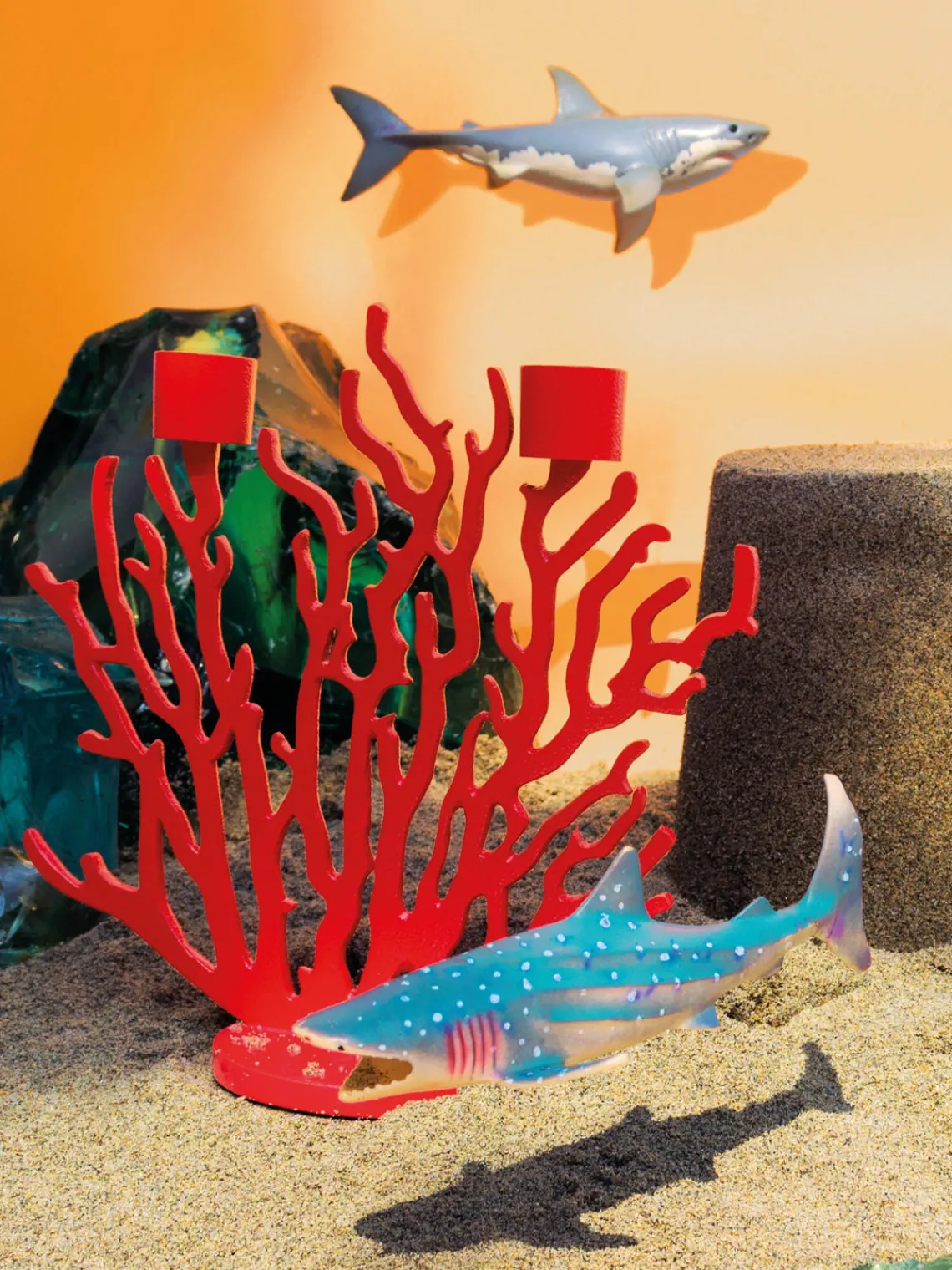Online Driade Bougeoir Tenochtitlan, larg. 23 cm Rouge corail