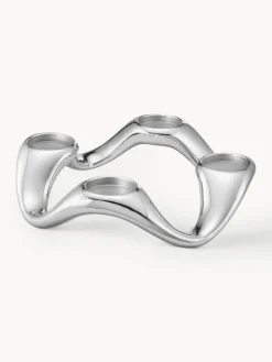 New GEORG JENSEN Bougeoirs à réchaud en acier inoxydable de forme organique Cobra