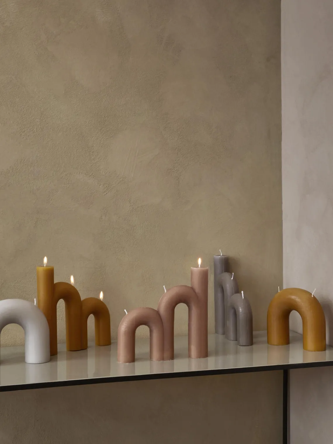 Outlet Broste Copenhagen Bougie 2 mèches Bend Terracotta