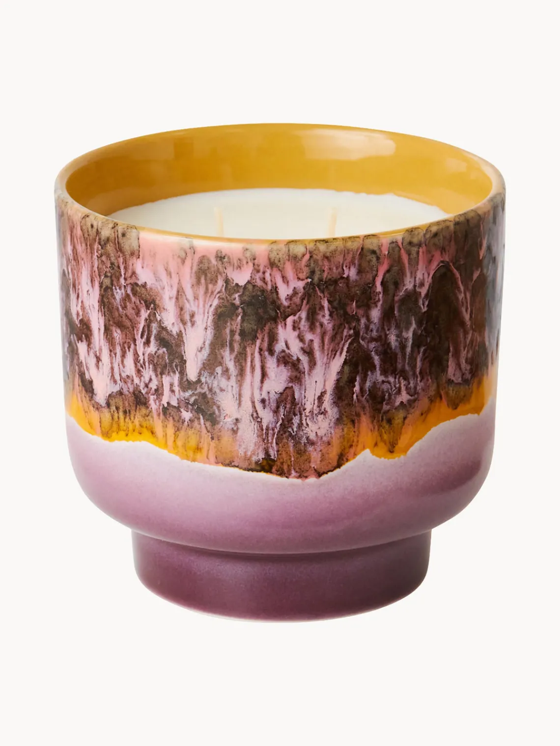Clearance HKLIVING Bougie parfumée artisanale à deux mèches 70's Sauge & pétales de rose