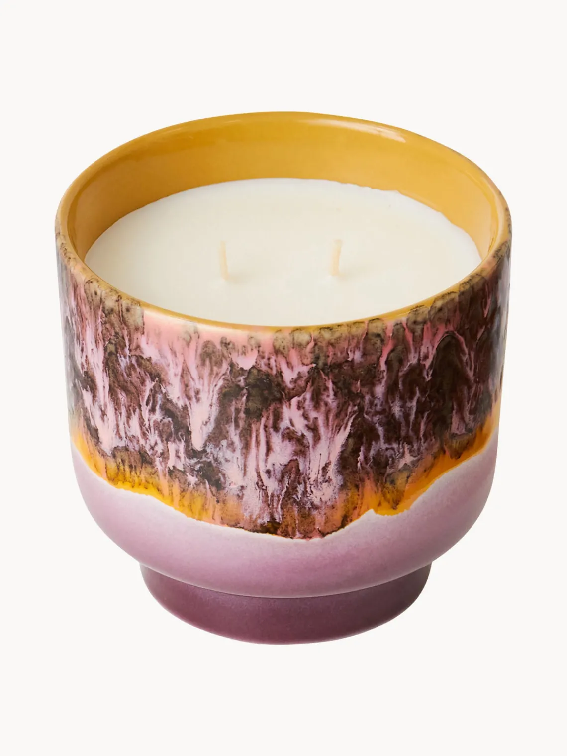 Clearance HKLIVING Bougie parfumée artisanale à deux mèches 70's Sauge & pétales de rose