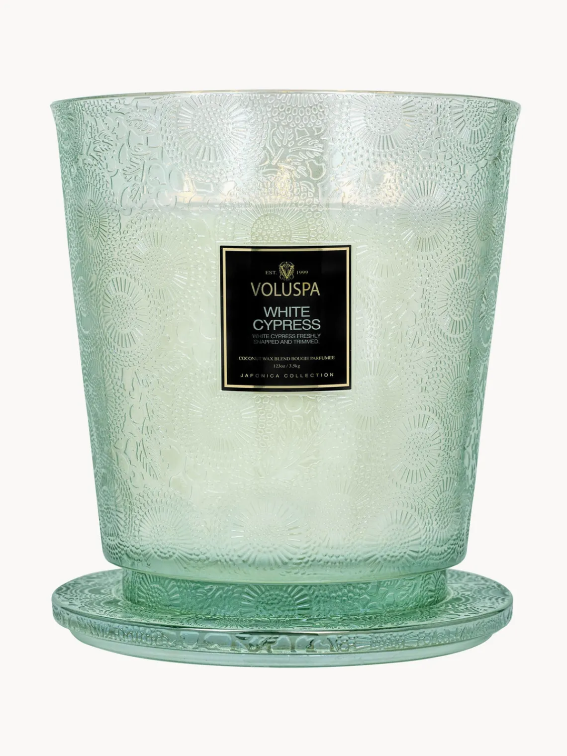 Fashion Voluspa Bougie parfumée artisanale à cinq mèches Japonica Collection (cyprès, baies de genièvre, feuilles de menthe & bois) Cyprès blanc, baies de genièvre, feuilles de menthe & bois