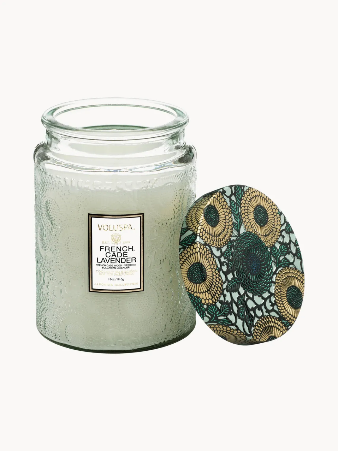 Hot Voluspa Bougie parfumée artisanale Japonica Collection (bois de cade, verveine & lavande) Bois de cade français, verveine & lavande bulgare