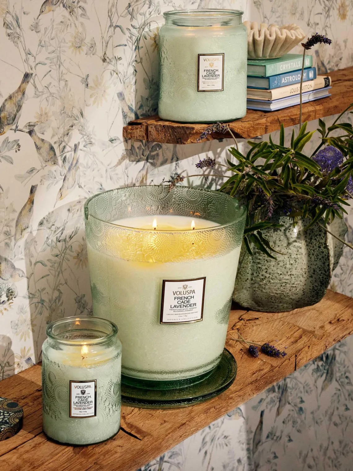 Hot Voluspa Bougie parfumée artisanale Japonica Collection (bois de cade, verveine & lavande) Bois de cade français, verveine & lavande bulgare