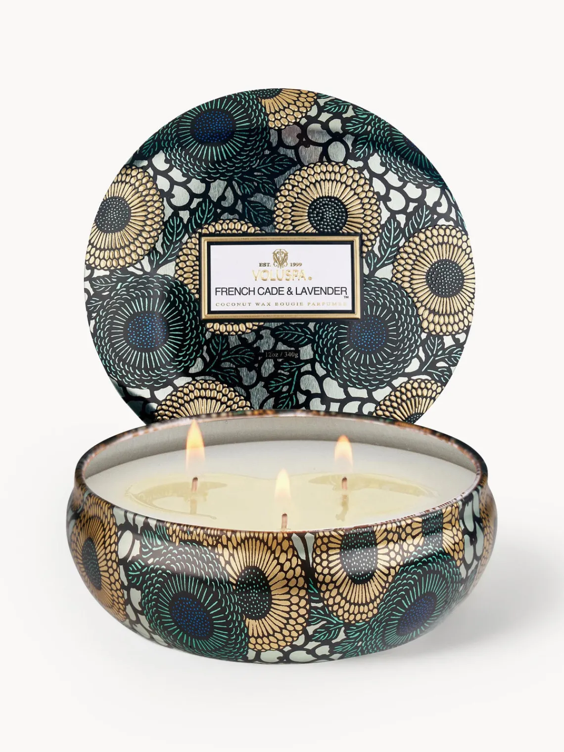 Best Voluspa Bougie parfumée artisanale à trois mèches Japonica Collection (bois de cade, verveine & lavande) Bois de cade français, verveine & lavande bulgare