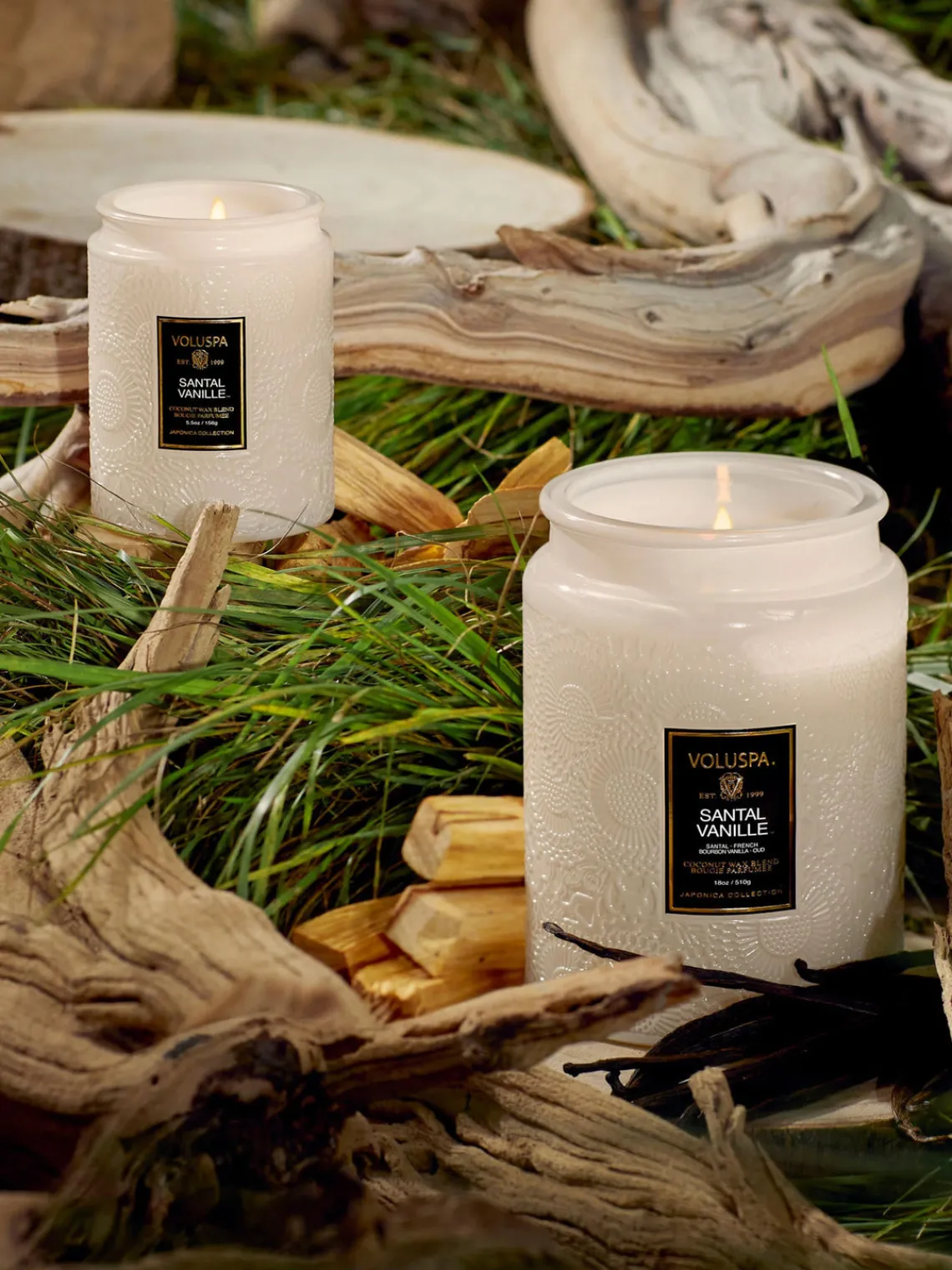Clearance Voluspa Bougie parfumée artisanale Japonica Collection (santal, vanille Bourbon & oud) Santal, vanille française Bourbon & Oud