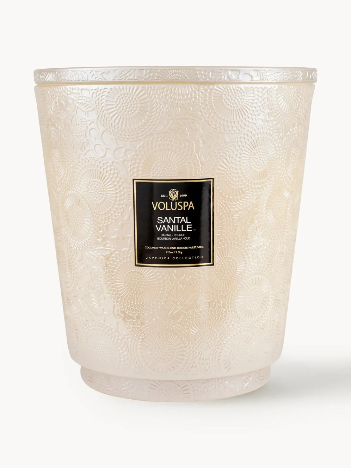 Outlet Voluspa Bougie parfumée artisanale à cinq mèches Japonica Collection (santal, vanille Bourbon & oud) Santal, vanille française Bourbon & Oud
