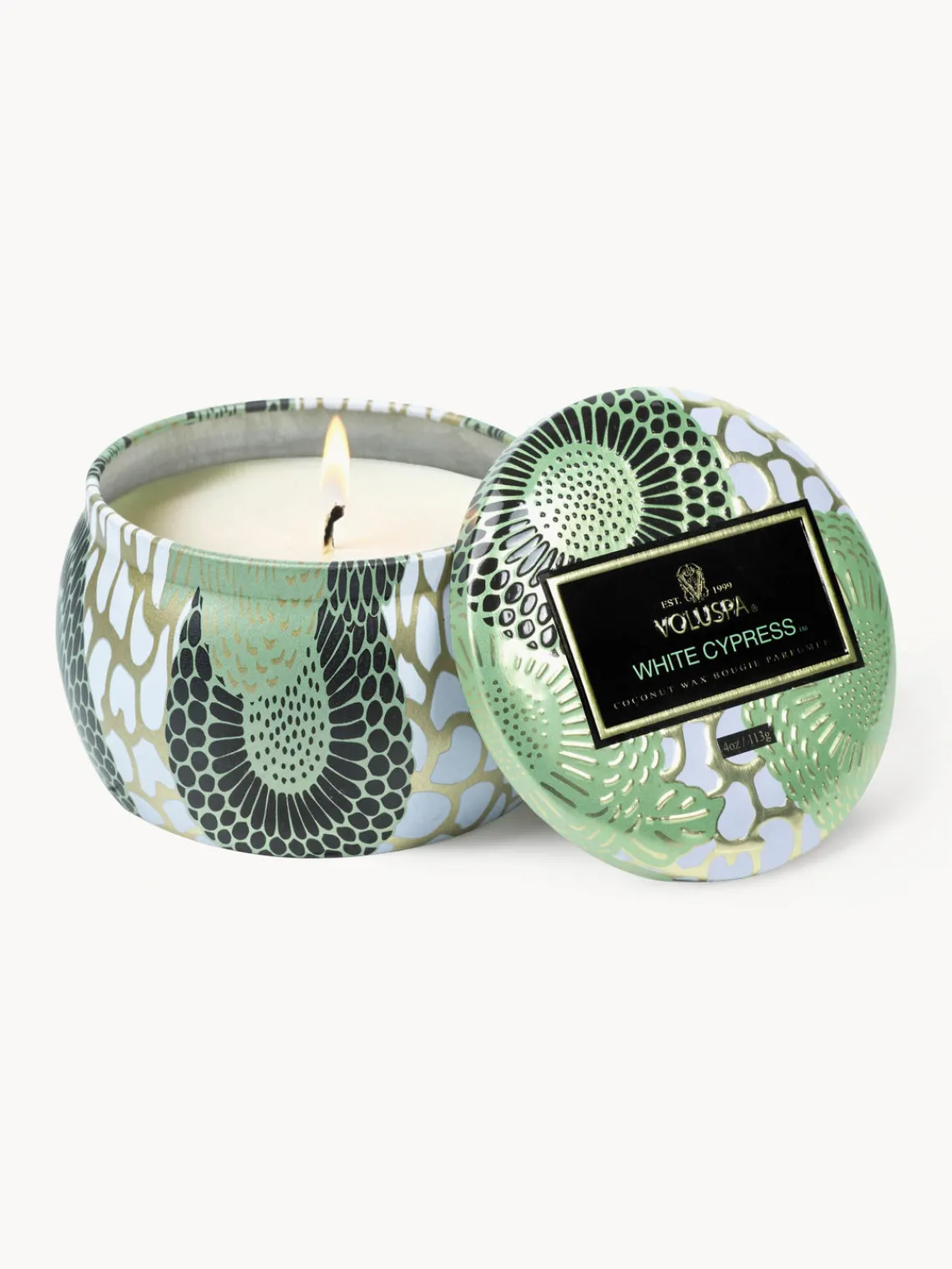 Clearance Voluspa Bougie parfumée artisanale Japonica Collection (cyprès, baies de genièvre, feuilles de menthe & bois) Cyprès blanc, baies de genièvre, feuilles de menthe & bois