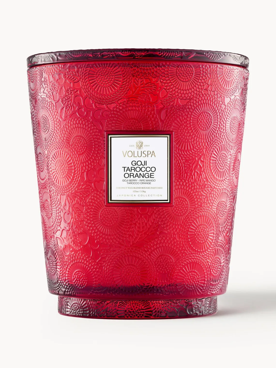 New Voluspa Bougie parfumée artisanale à cinq mèches Japonica Collection Baie de goji, mangue & orange tarocco