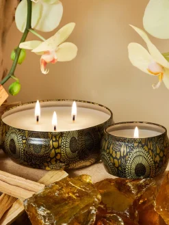 New Voluspa Bougie parfumée artisanale Japonica Collection Résine ambre, bois de santal, cèdre & orchidée vanille