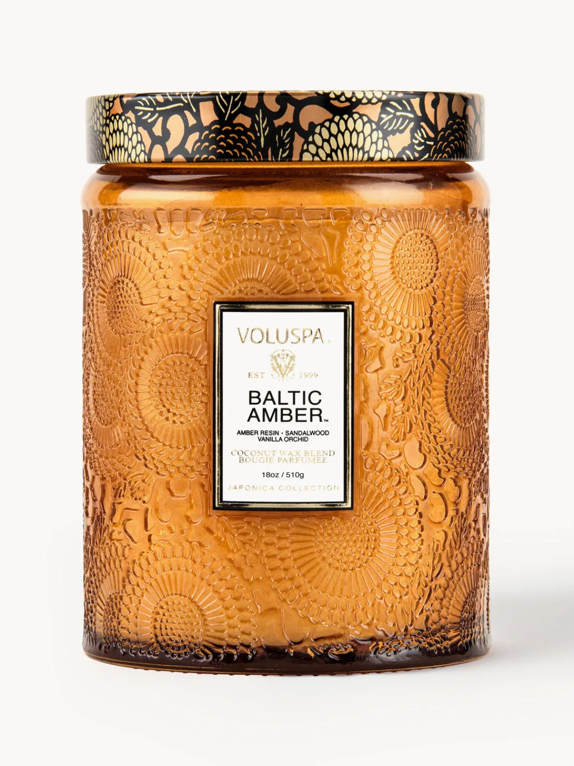 New Voluspa Bougie parfumée artisanale Japonica Collection Résine ambre, bois de santal, cèdre & orchidée vanille