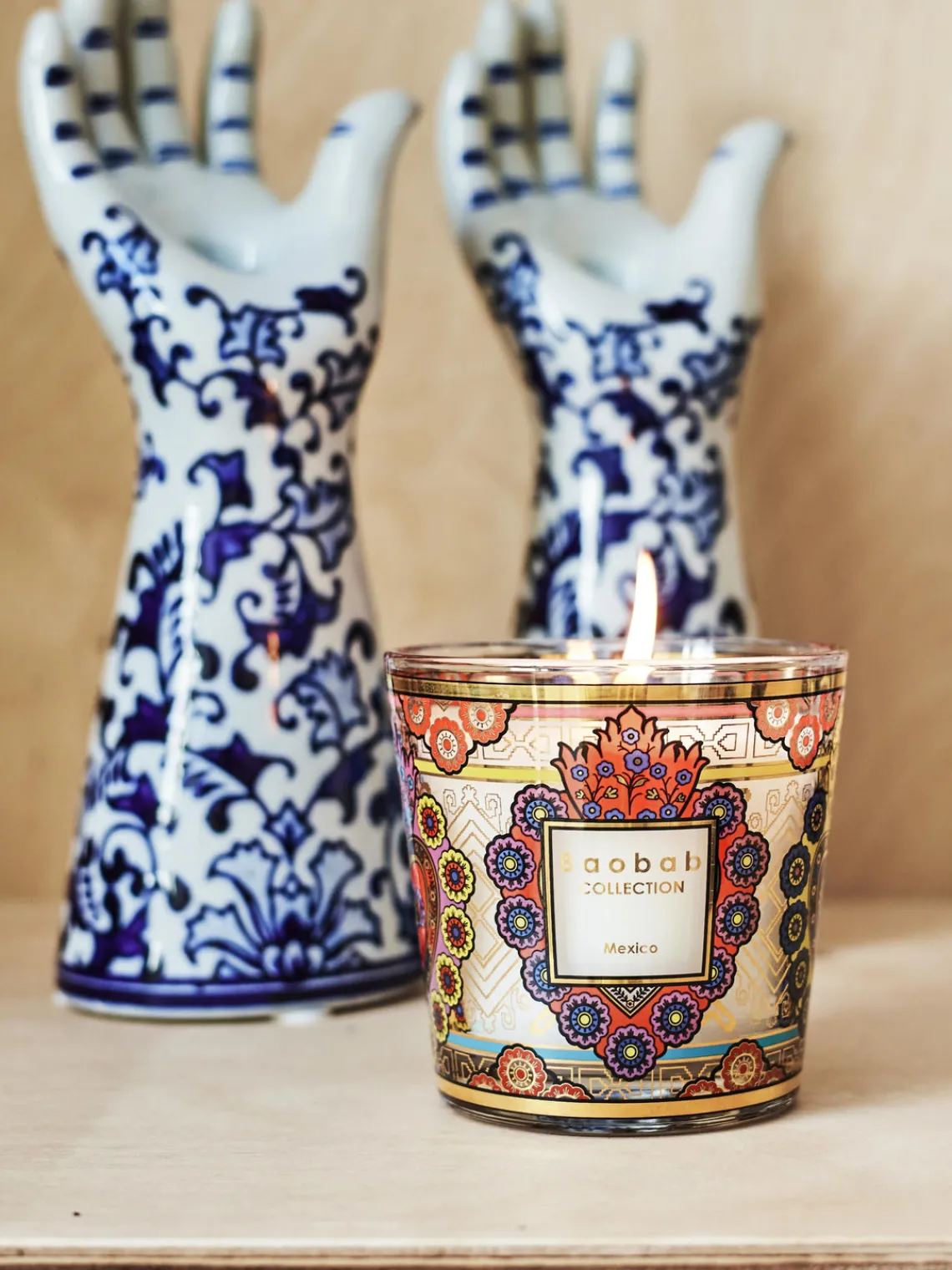 Online Baobab Bougie parfumée soufflée bouche My First Mexico Cassis, freesia & cèdre
