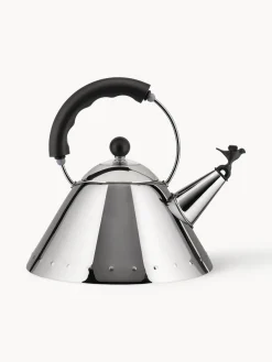 Best ALESSI Bouilloire avec sifflet Bird, 2 L Argenté, noir