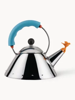 Fashion ALESSI Bouilloire avec sifflet Bird, 1 L Argenté, bleu, orange