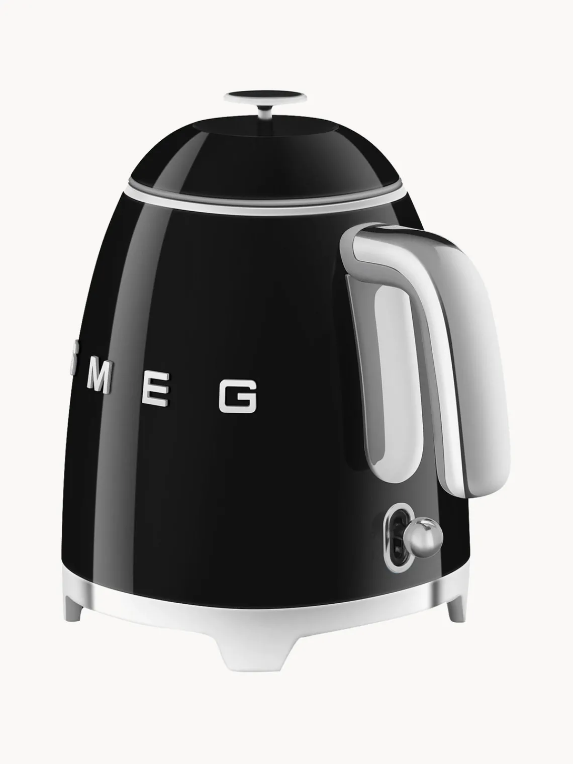 Outlet Smeg Bouilloire 50's Style, 800 mL Noir, haute brillance
