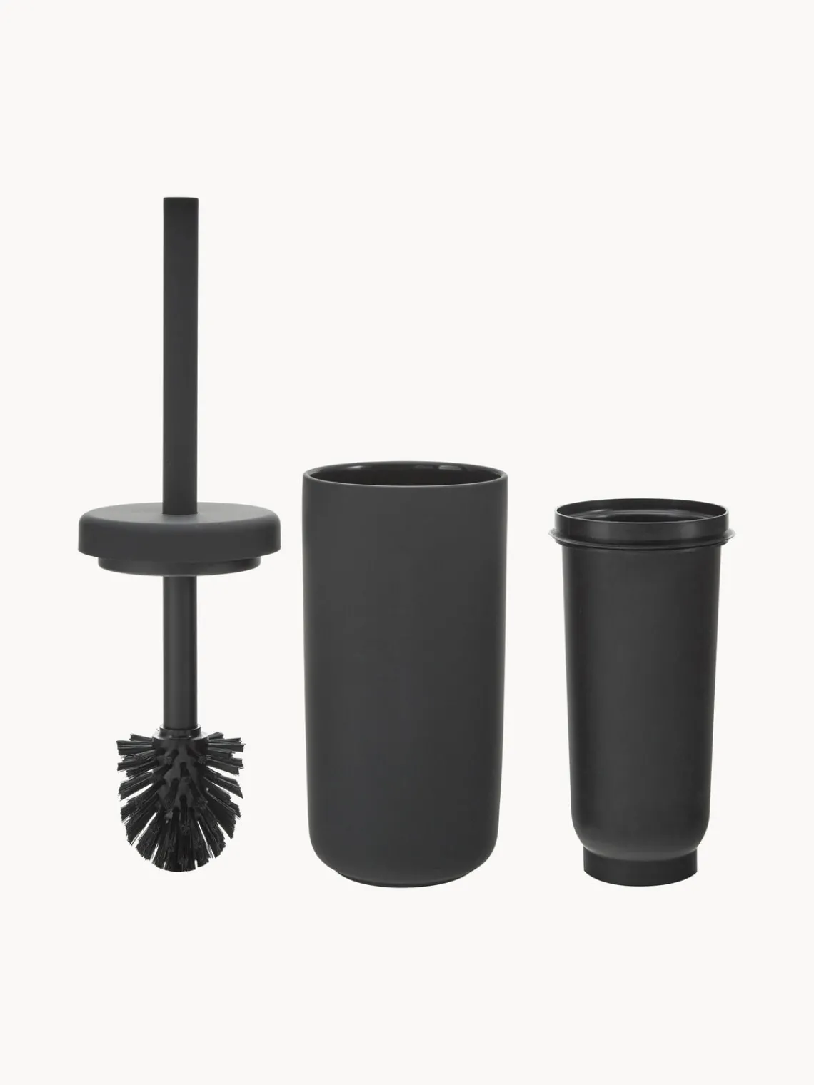 Online Zone Denmark Brosse pour WC avec récipient Omega Noir