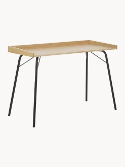 Best Woodman Bureau avec plateau en bois Rayburn Bois clair, noir