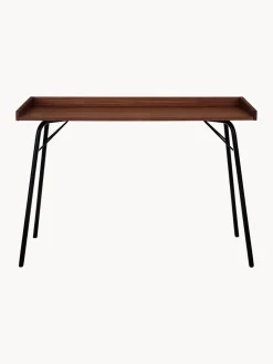 Discount Woodman Bureau avec plateau plaqué noyer Rayburn Bois foncé, noir