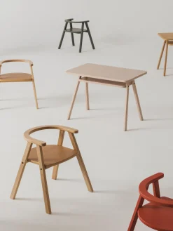Hot Nobodinoz Bureau en hêtre pour enfant Growing Green Rose pâle