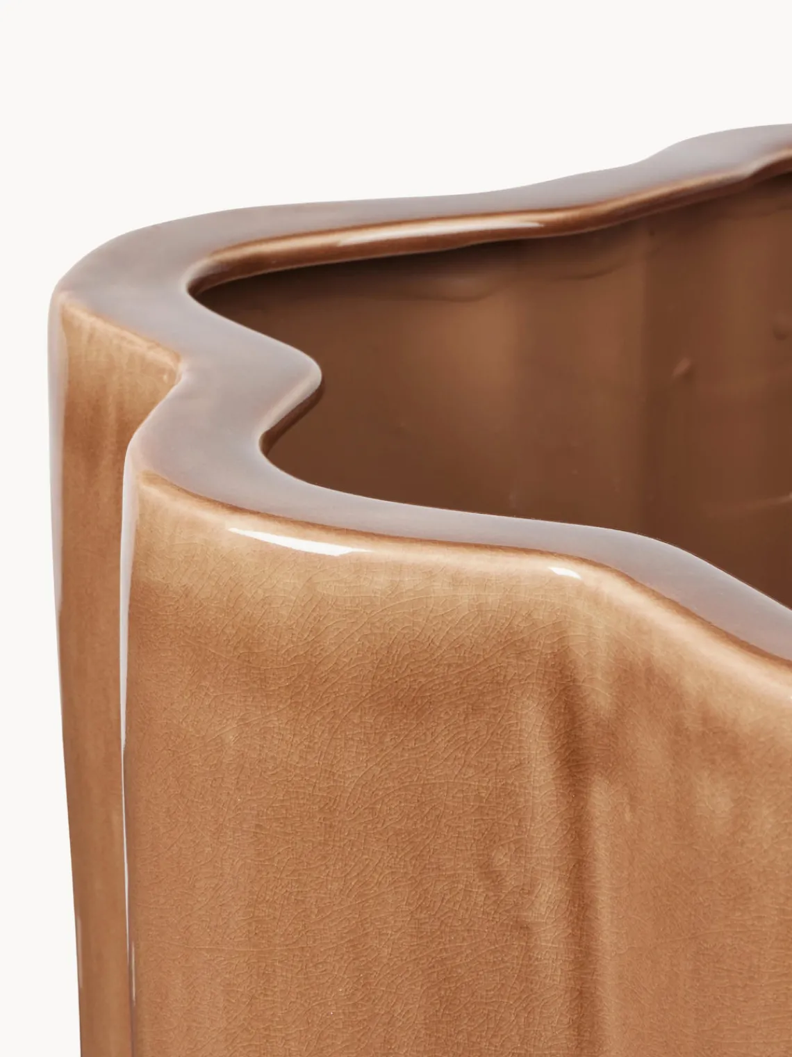 Sale Broste Copenhagen Cache-pot artisanal Sonja, haut. 36 cm Brun clair