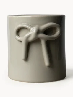 Discount DBKD Cache-pot en céramique Bow, haut. 11 cm Beige clair, haute brillance