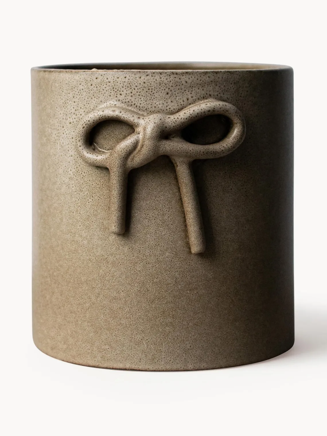 Best DBKD Cache-pot en céramique Bow, haut. 14 cm Beige, chiné et mat