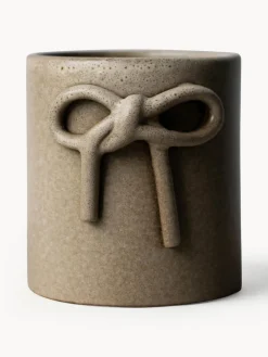 Outlet DBKD Cache-pot en céramique Bow, haut. 11 cm Beige, chiné et mat