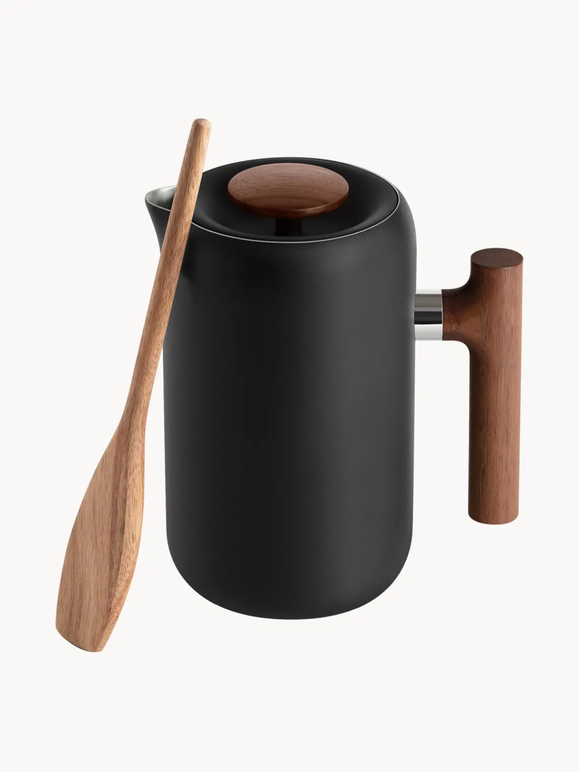 Fashion Fellow Cafetière Clara Noir, bois foncé