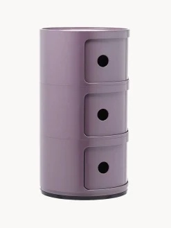 New Kartell Caisson design 3 modules Componibili Lilas, haute brillance