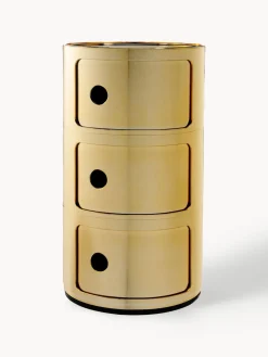 Sale Kartell Caisson design 3 modules Componibili Doré, haute brillance