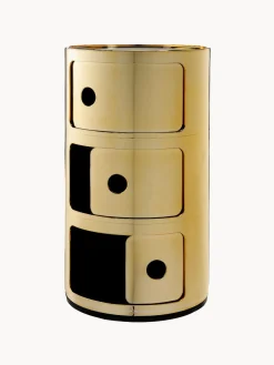 Sale Kartell Caisson design 3 modules Componibili Doré, haute brillance