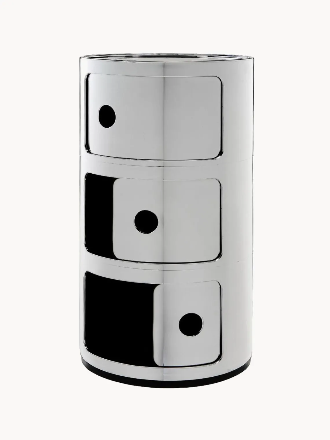 Discount Kartell Caisson design 3 modules Componibili Argenté