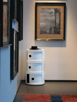 Clearance Kartell Caisson design 3 modules Componibili Blanc, haute brillance