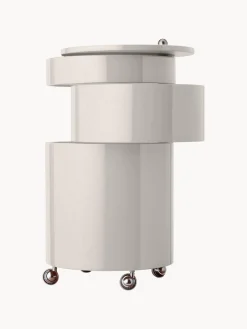 Hot Verpan Caisson roulant rond Barboy, design Verner Panton Blanc crème, haute brillance