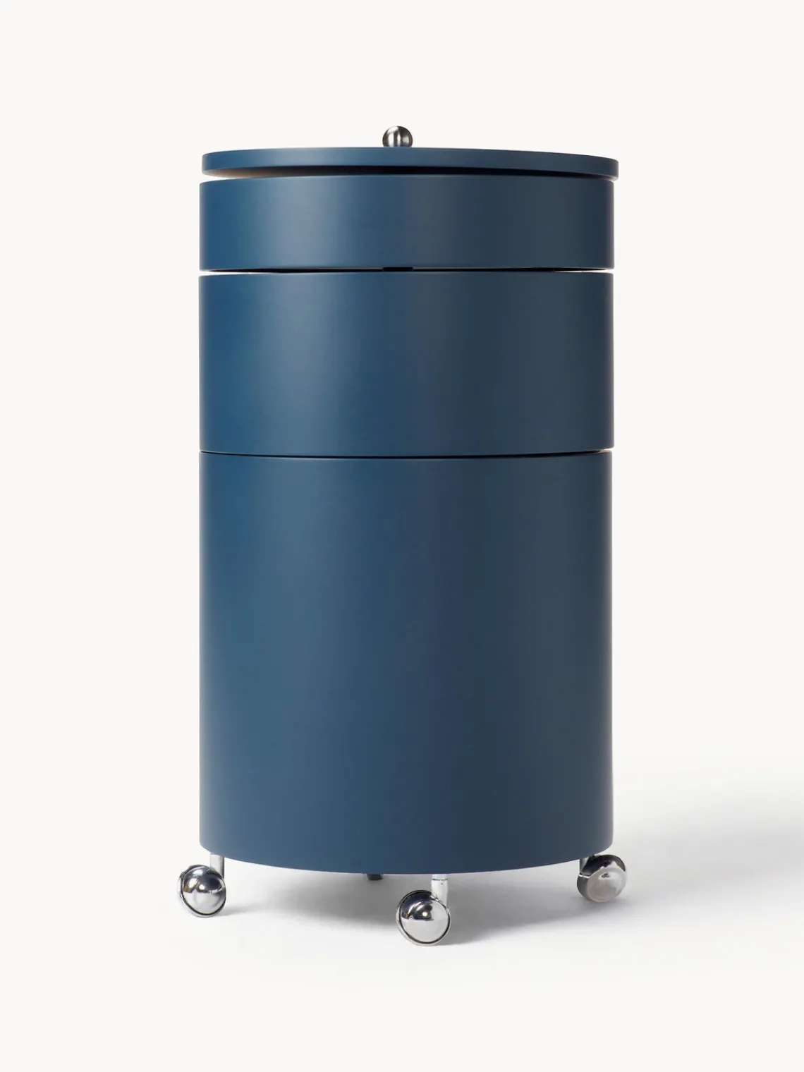 Fashion Verpan Caisson roulant rond Barboy, design Verner Panton Bleu pétrole, mat
