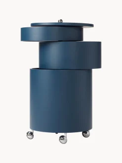 Fashion Verpan Caisson roulant rond Barboy, design Verner Panton Bleu pétrole, mat