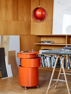 Outlet Verpan Caisson roulant rond Barboy, design Verner Panton Orange, mat