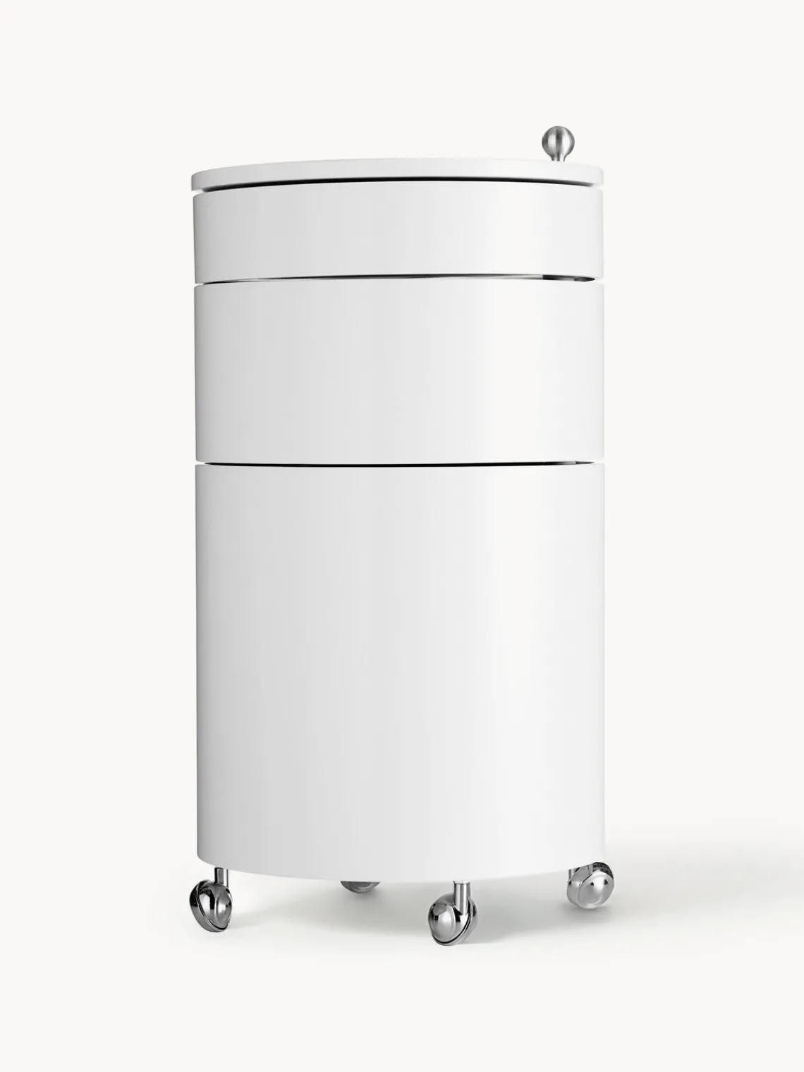 New Verpan Caisson roulant rond Barboy, design Verner Panton Blanc, mat