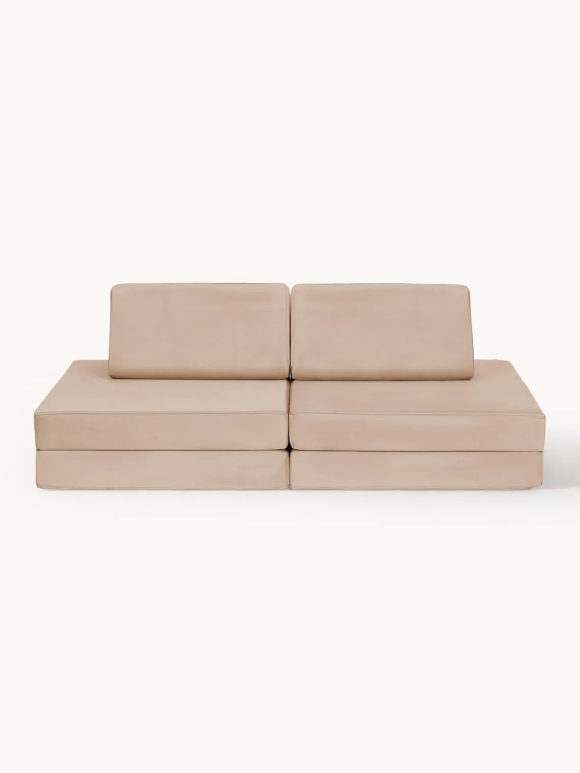 Best Funzy Canapé de jeu modulaire en velours Arktis Velours beige
