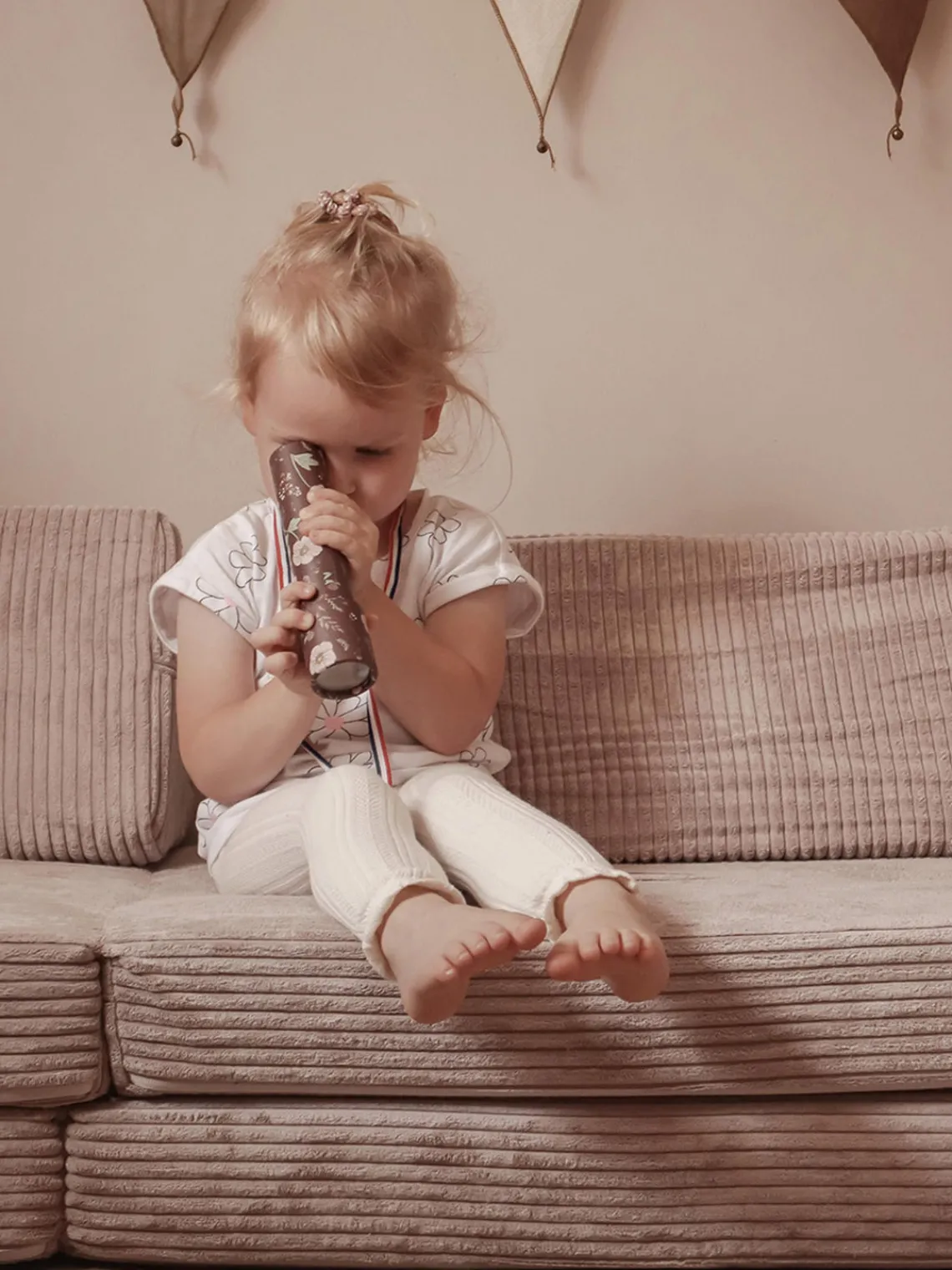 Clearance Funzy Canapé de jeu modulaire en velours côtelé Arktis Velours côtelé rose pâle
