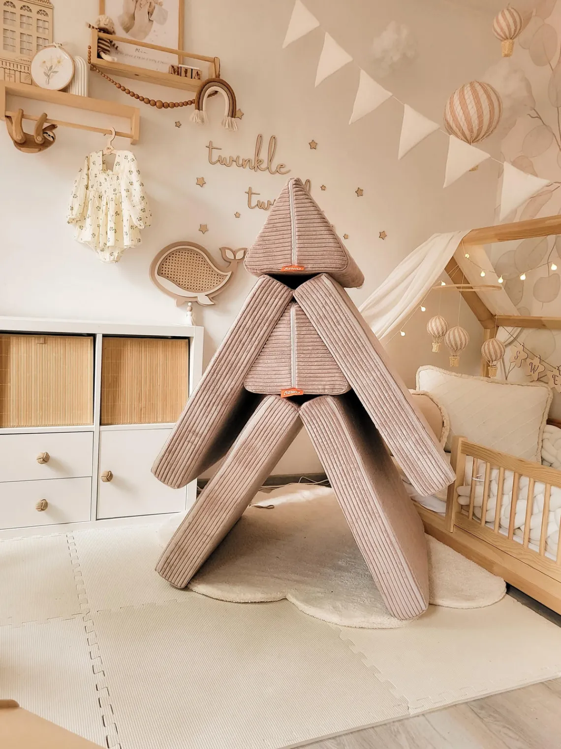 Clearance Funzy Canapé de jeu modulaire en velours côtelé Arktis Velours côtelé rose pâle