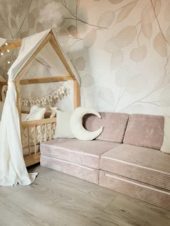 Clearance Funzy Canapé de jeu modulaire en velours côtelé Arktis Velours côtelé rose pâle