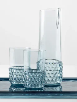 Hot Kartell Carafe à eau avec embossage décoratif Jellies, 1,3 L Bleu ciel
