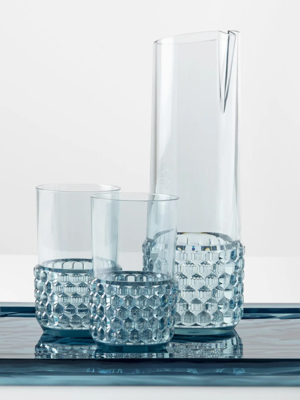 Hot Kartell Carafe à eau avec embossage décoratif Jellies, 1,3 L Bleu ciel