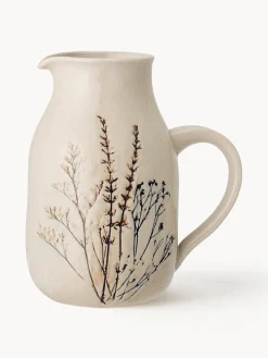 Outlet Bloomingville Carafe artisanale avec motif botanique Bea, 1,5 L