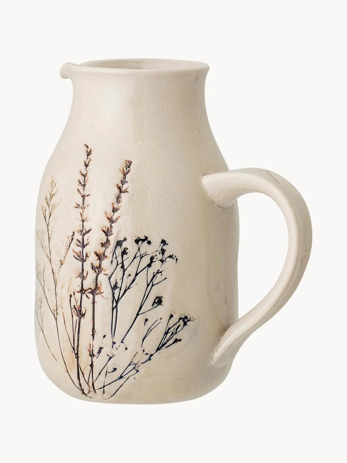 Outlet Bloomingville Carafe artisanale avec motif botanique Bea, 1,5 L