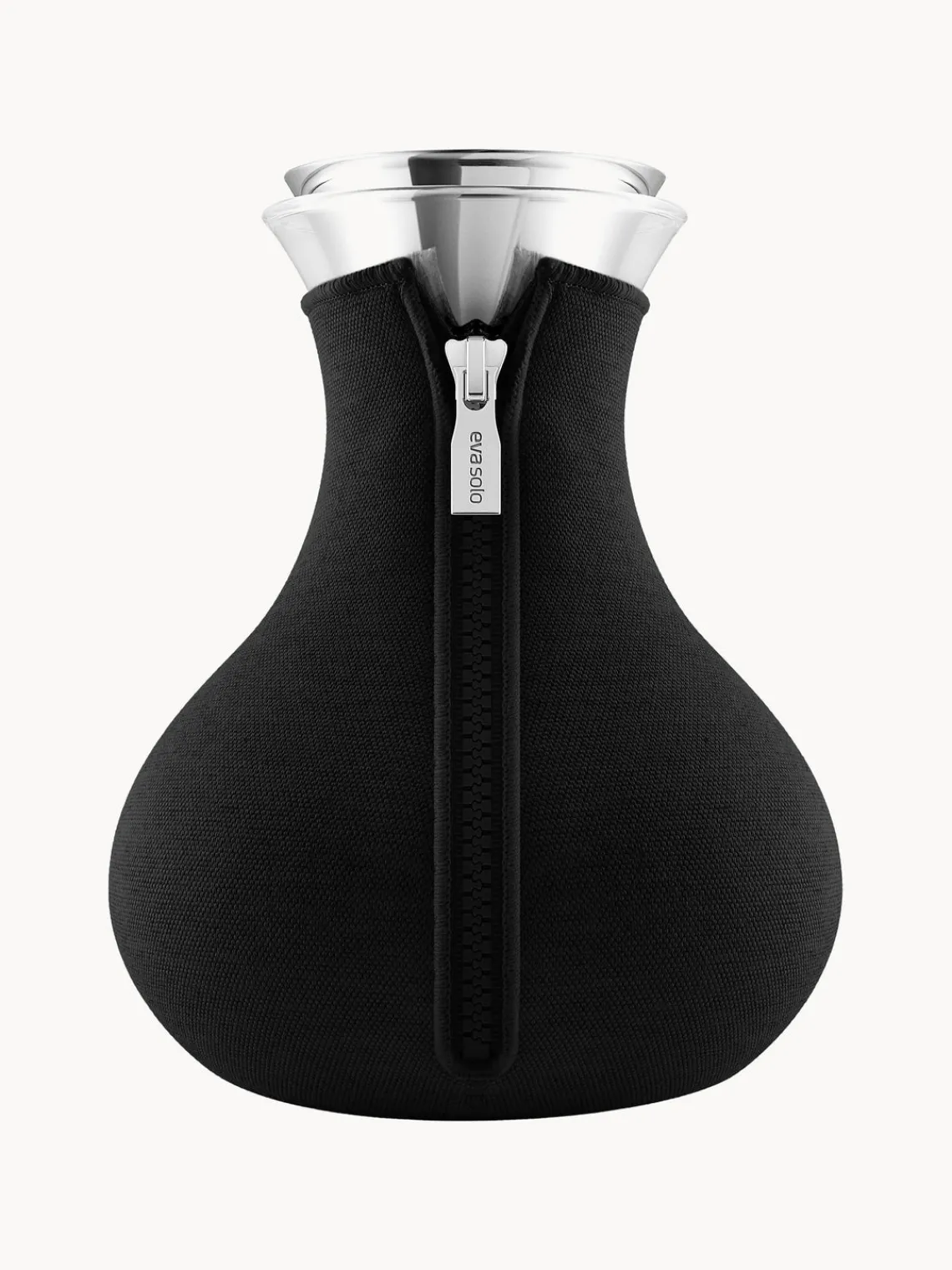 Fashion Eva Solo Carafe en verre borosilicate Cary, 1 L Noir, transparent, argenté