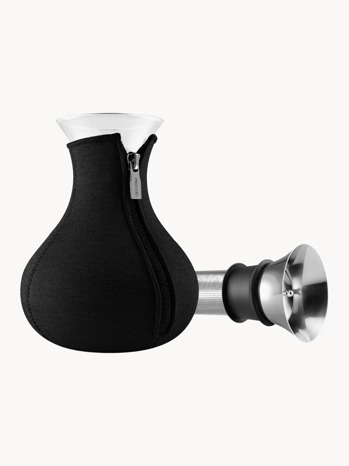Fashion Eva Solo Carafe en verre borosilicate Cary, 1 L Noir, transparent, argenté
