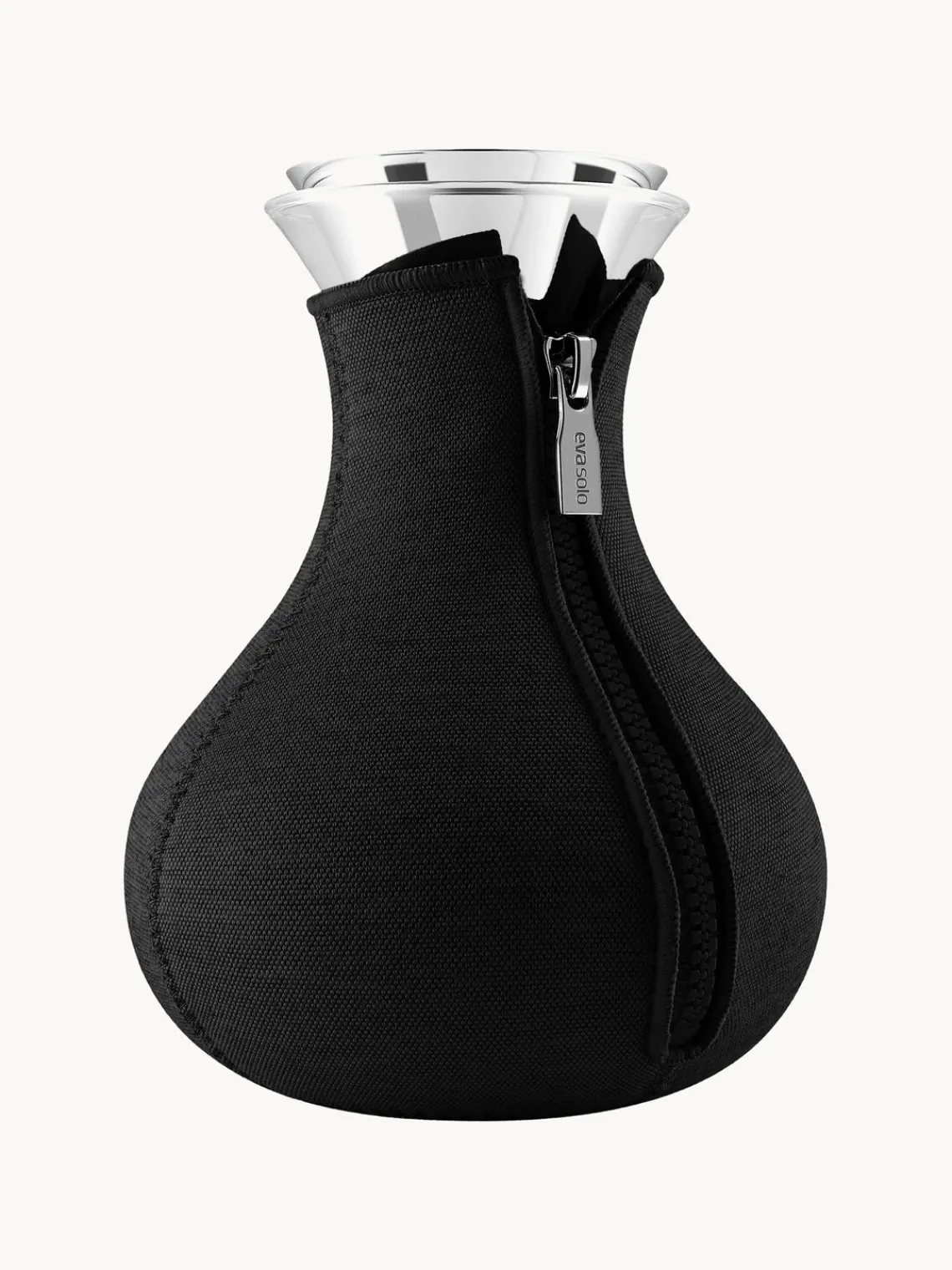Fashion Eva Solo Carafe en verre borosilicate Cary, 1 L Noir, transparent, argenté