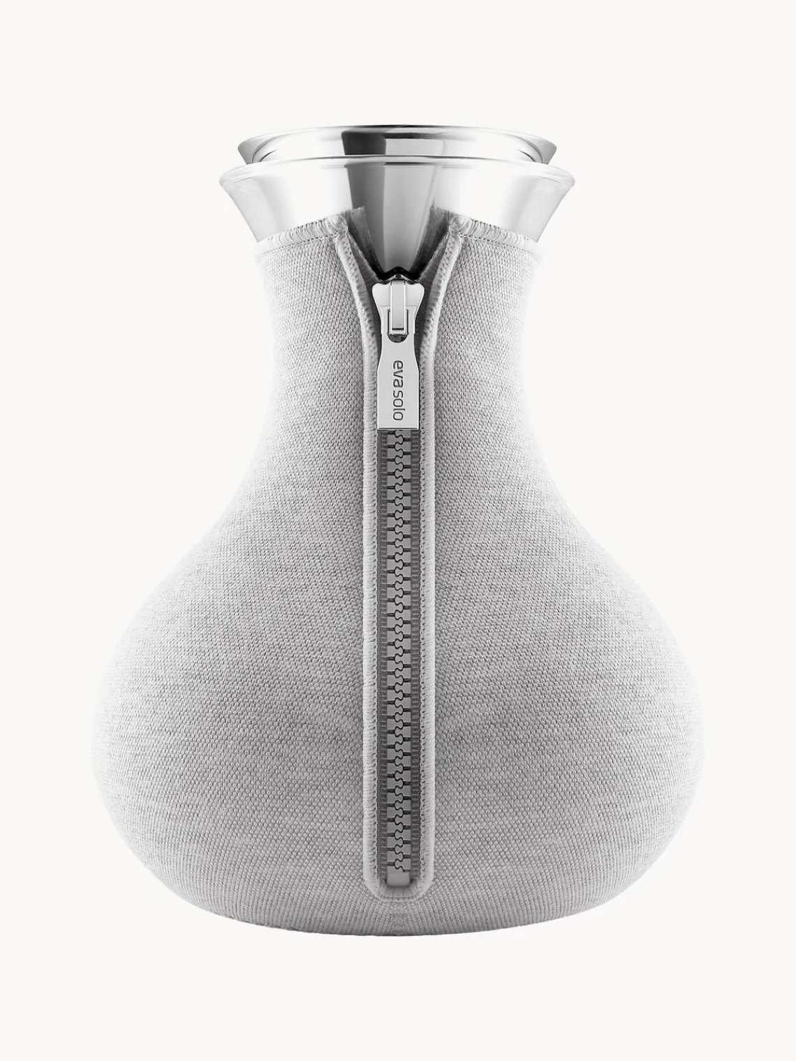 Hot Eva Solo Carafe en verre borosilicate Cary, 1 L Gris clair, transparent, argenté
